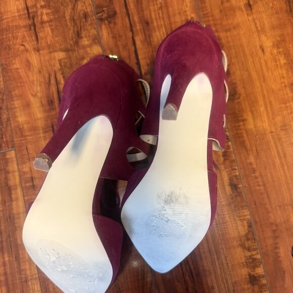 🍷 JustFab “Cosima” Burgundy Lace-Up Stiletto Heels – Size 9 ✨ Worn Twice - Picture 8 of 8